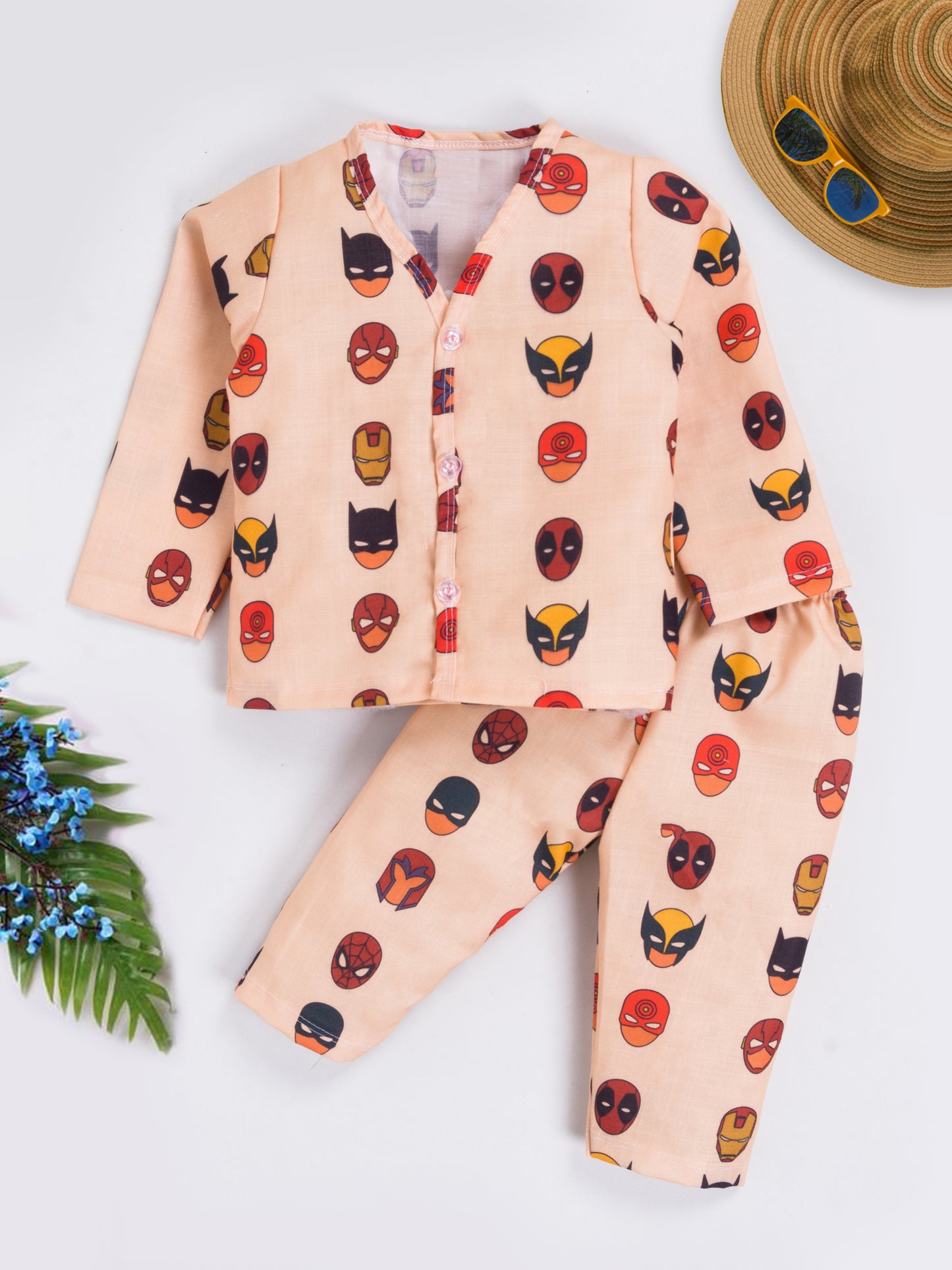 Dress your little hero in this vibrant and stylish 2-piece printed outfit 🕷️🕸️