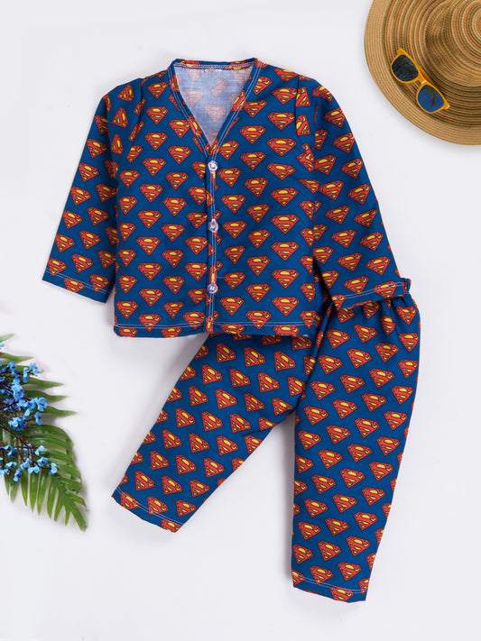 Dress your little hero in this vibrant and stylish 2-piece printed outfit 🕷️🕸️