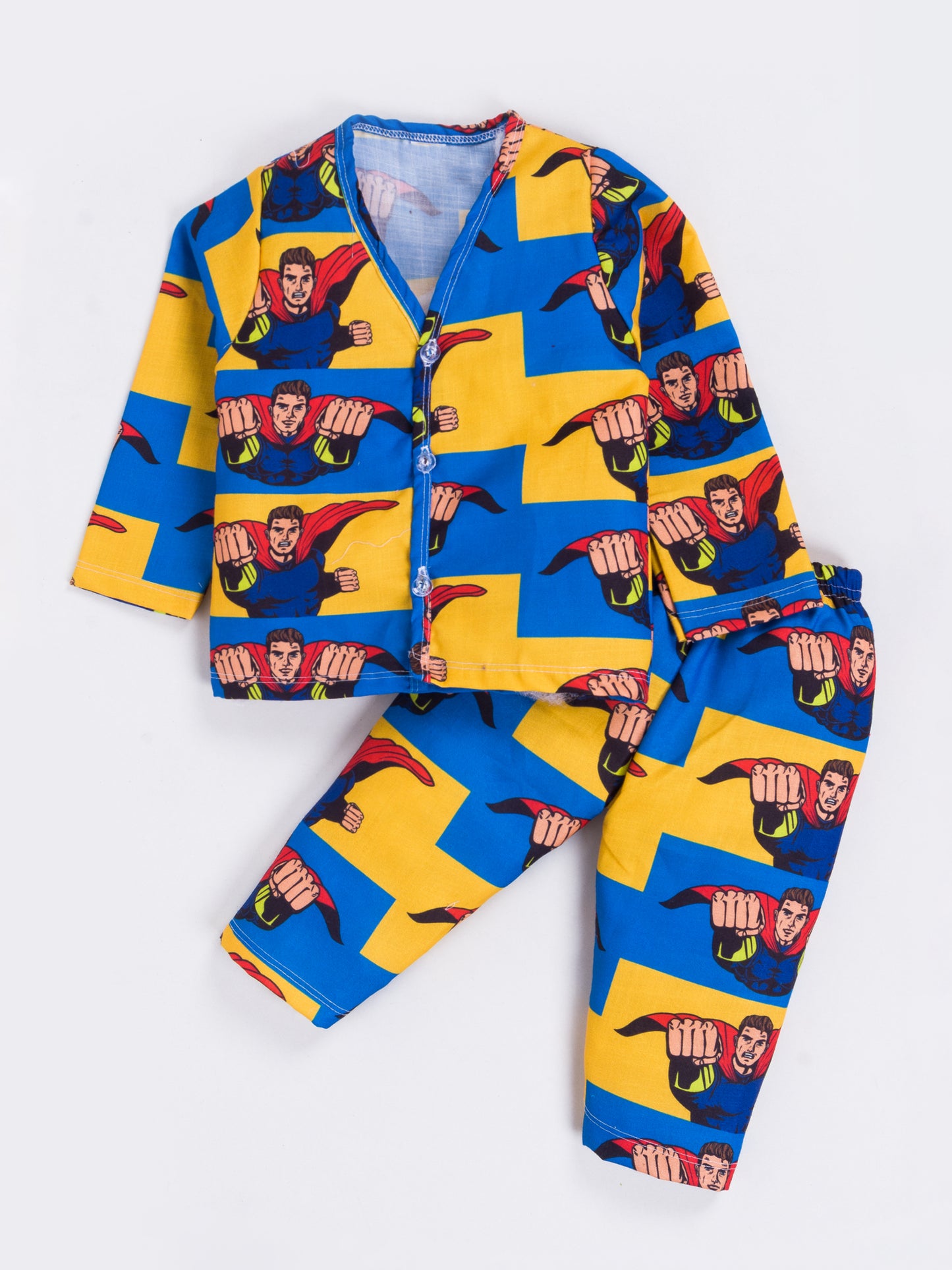 Dress your little hero in this vibrant and stylish 2-piece printed outfit