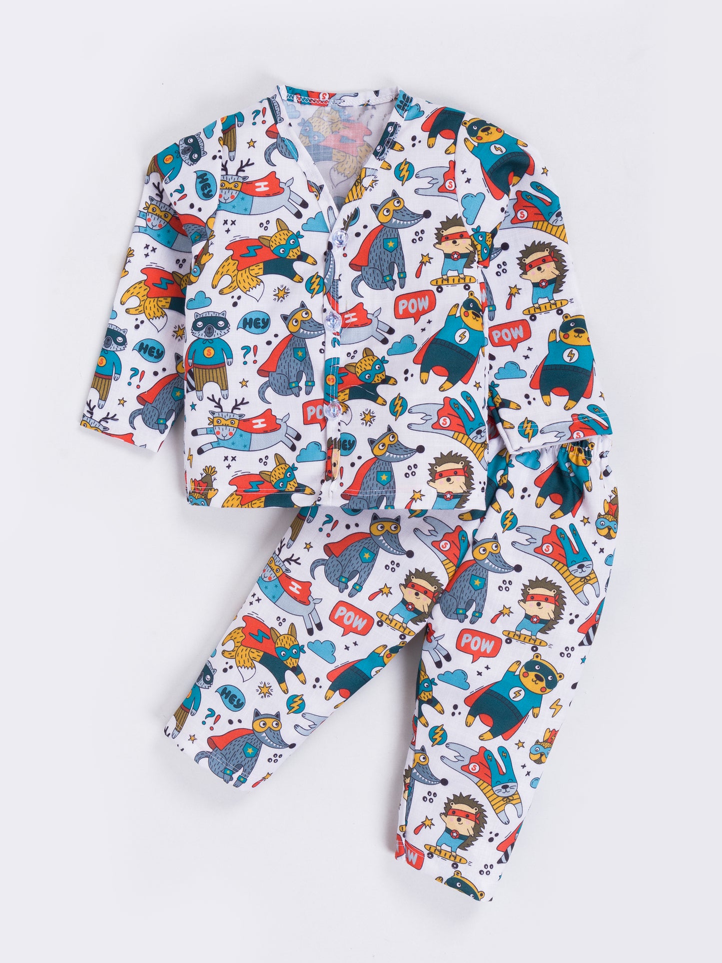 Dress your little hero in this vibrant and stylish 2-piece printed outfit